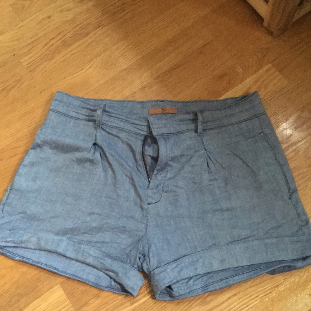 7 for all mankind jean/linen shorts